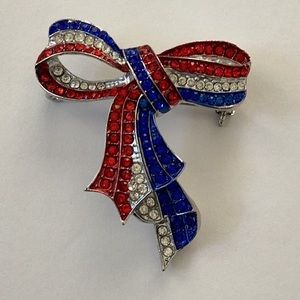 Red,White & Blue Rhinestone Pin